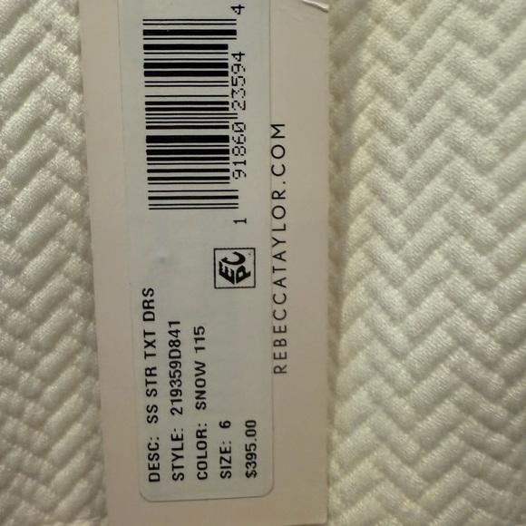 NWT Rebecca Taylor Sz 6 White Textured Short Sleeve Dress - Picture 5 of 5